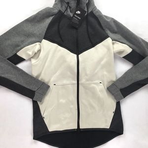 white and grey nike tech fleece